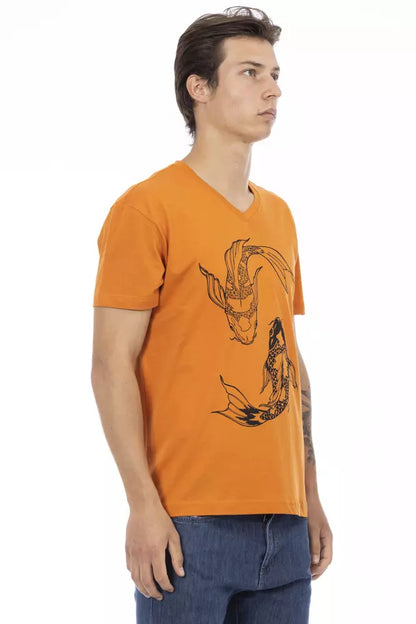 Бавовняна чоловіча футболка Trussardi Action Orange