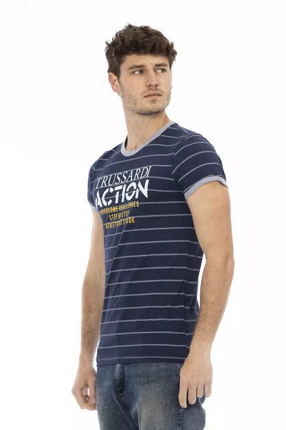 Синя бавовняна чоловіча футболка Trussardi Action