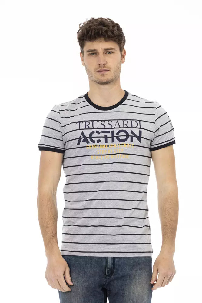 Сіра бавовняна чоловіча футболка Trussardi Action