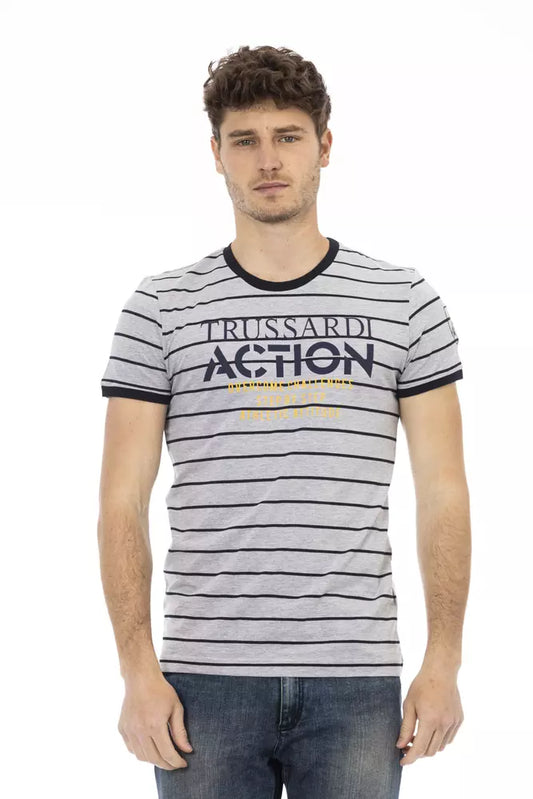 Сіра бавовняна чоловіча футболка Trussardi Action