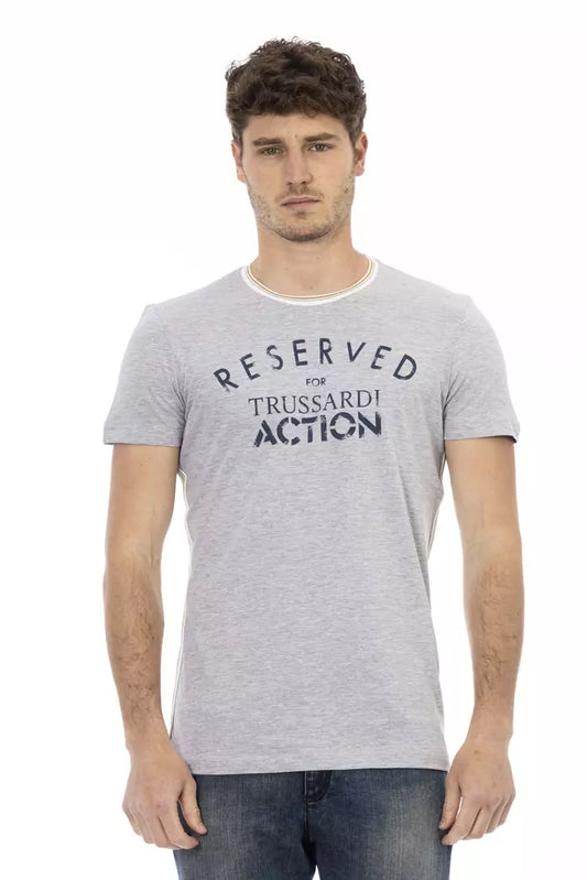 Сіра бавовняна чоловіча футболка Trussardi Action