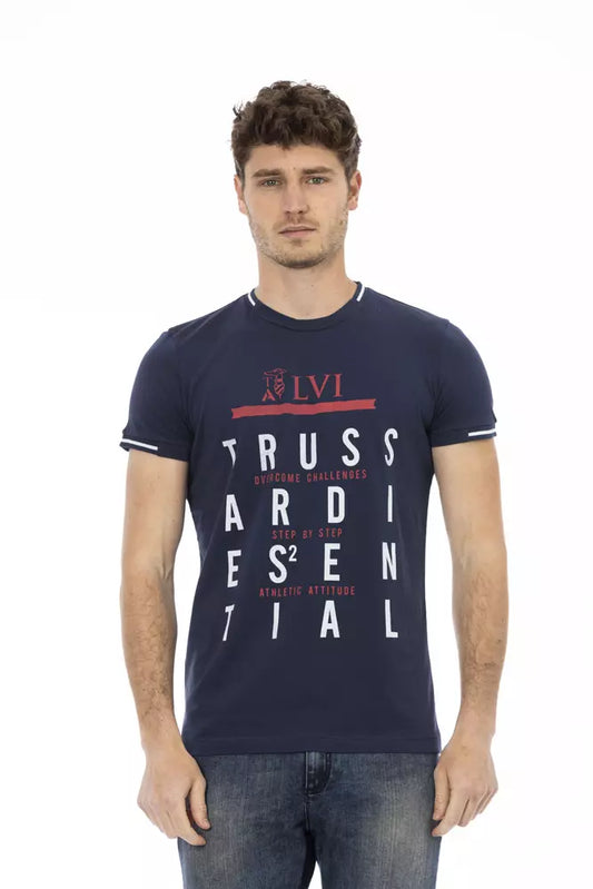 Синя бавовняна чоловіча футболка Trussardi Action