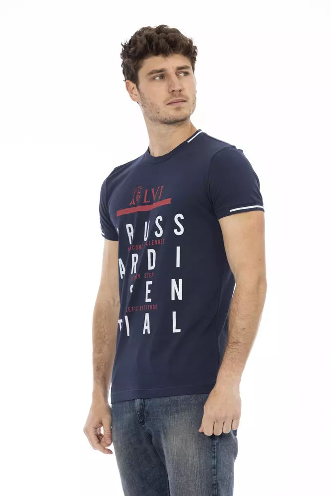 Синя бавовняна чоловіча футболка Trussardi Action
