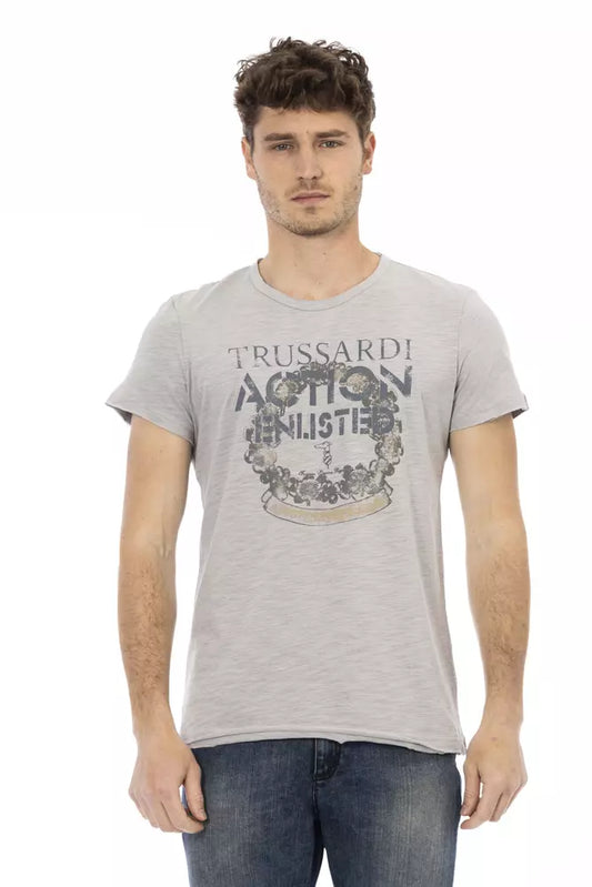 Сіра бавовняна чоловіча футболка Trussardi Action