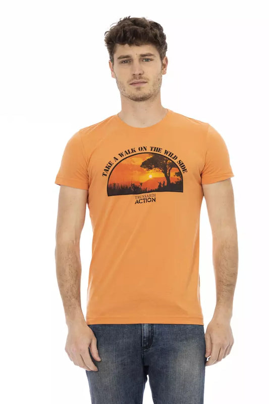 Бавовняна чоловіча футболка Trussardi Action Orange