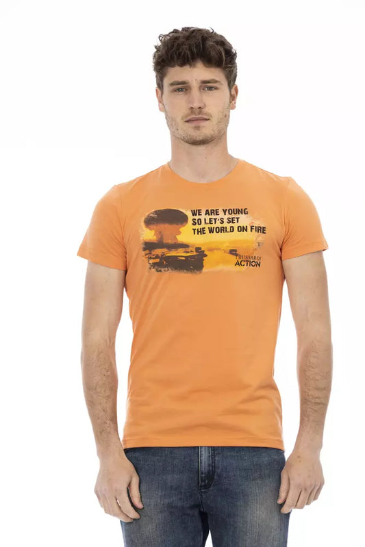 Бавовняна чоловіча футболка Trussardi Action Orange