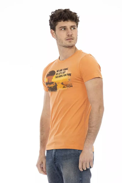 Бавовняна чоловіча футболка Trussardi Action Orange