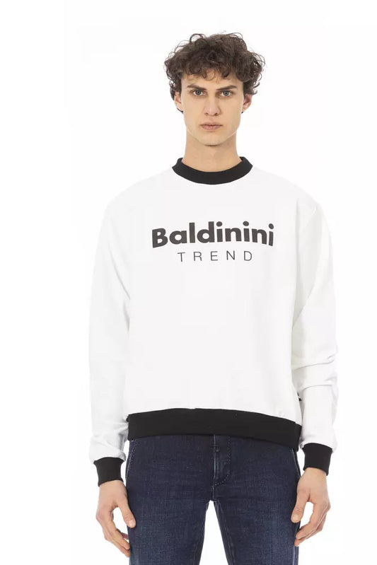 Білий бавовняний чоловічий светр Baldinini Trend