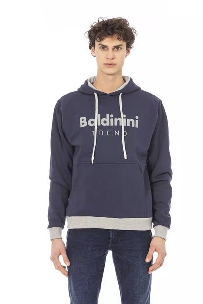 Синій бавовняний чоловічий худі Baldinini Trend