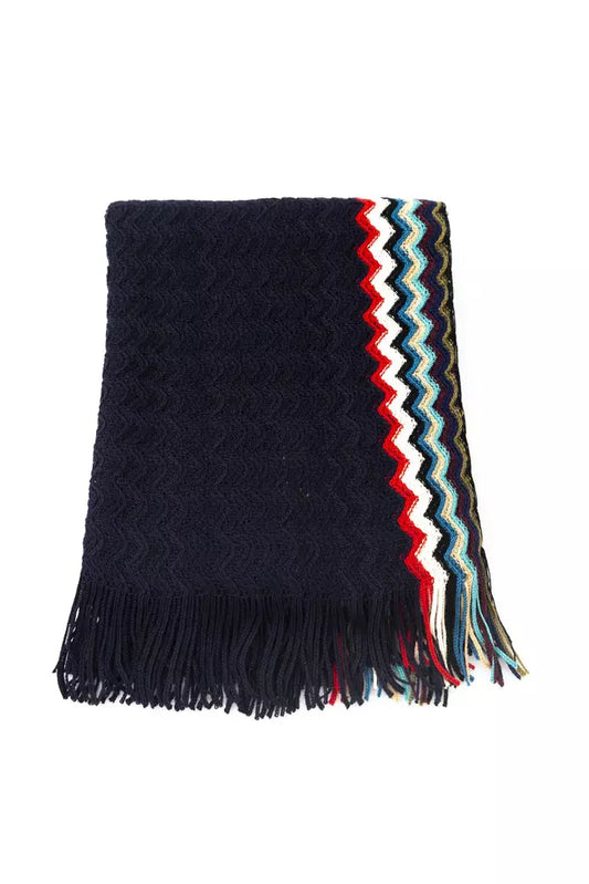 Чорний вовняний чоловічий шарф Missoni