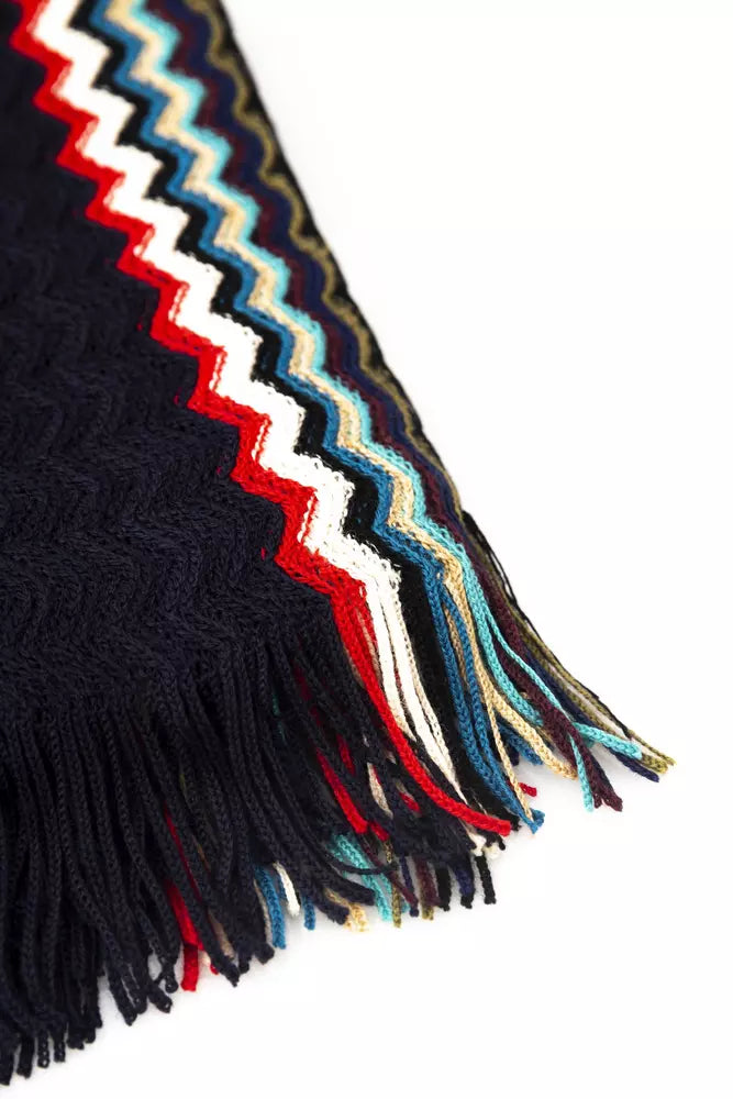 Чорний вовняний чоловічий шарф Missoni