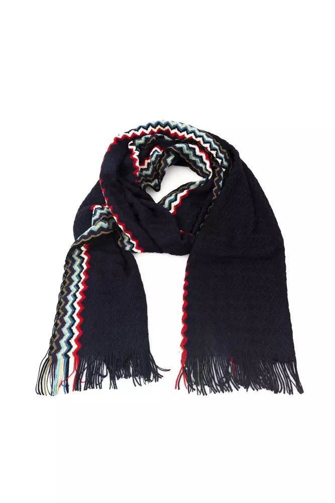 Чорний вовняний чоловічий шарф Missoni