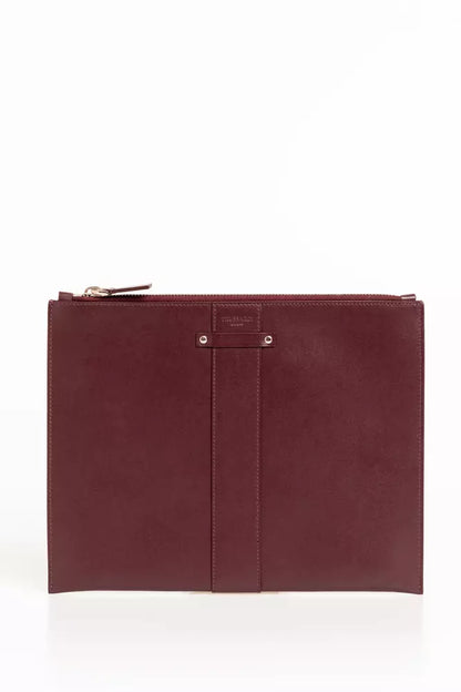 Коричневий шкіряний чоловічий клатч Trussardi