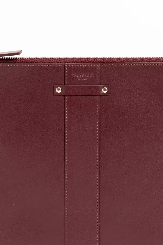 Коричневий шкіряний чоловічий клатч Trussardi