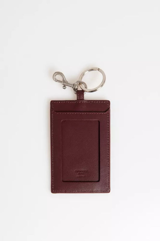 Коричневий шкіряний чоловічий брелок Trussardi