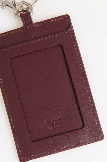 Коричневий шкіряний чоловічий брелок Trussardi