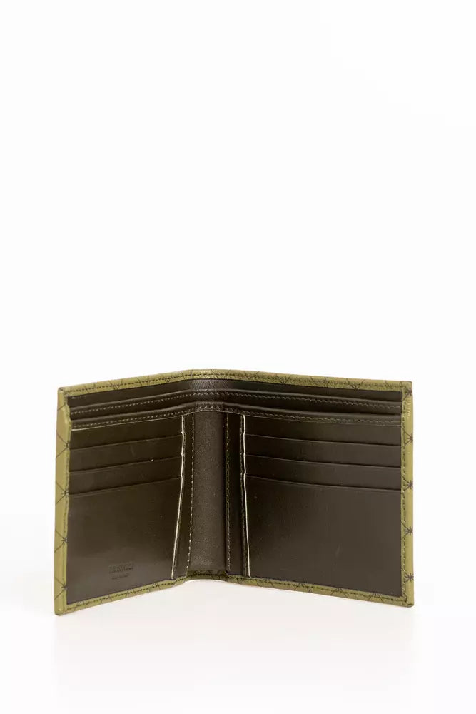 Зелений шкіряний чоловічий гаманець Trussardi