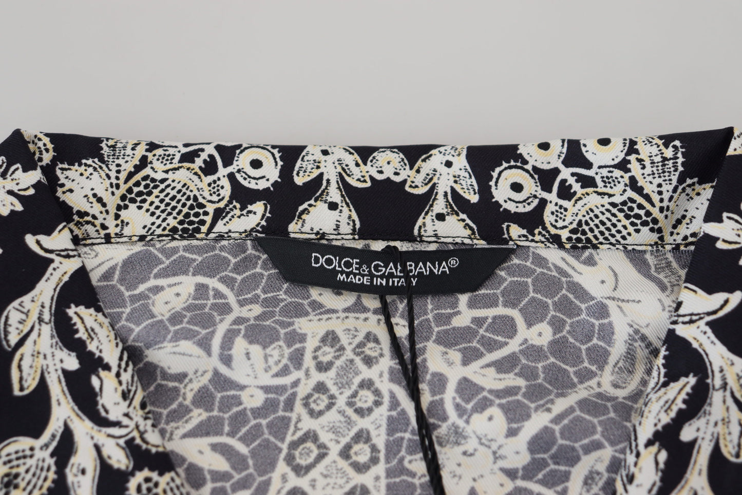 Елегантна атласна барокова сорочка з квітковим принтом Dolce &amp; Gabbana