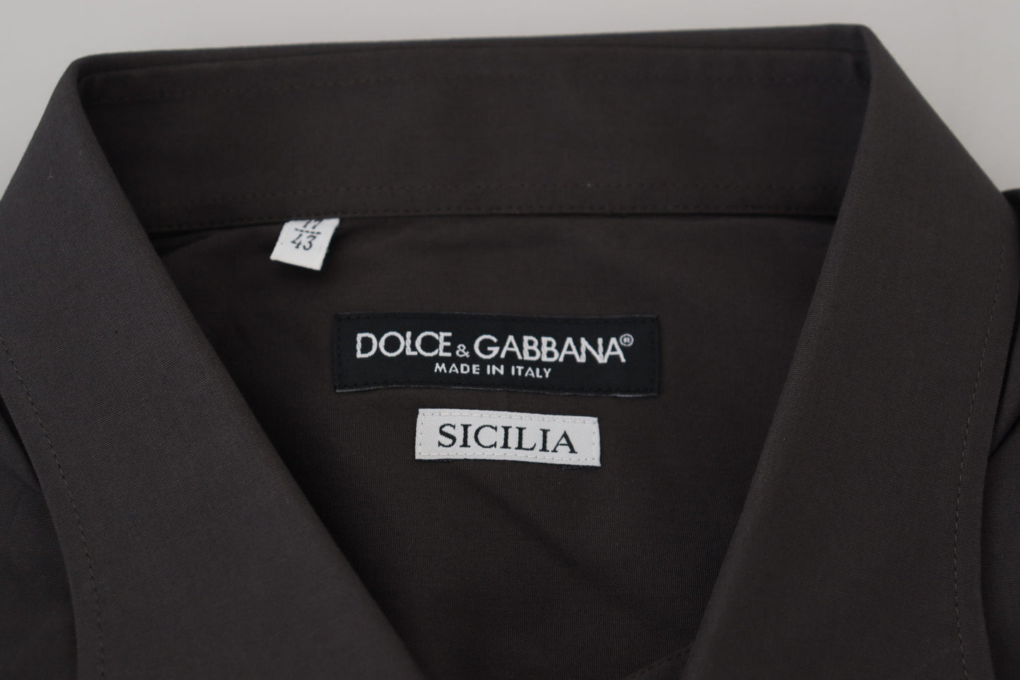 Елегантна сіра приталена сорочка Dolce &amp; Gabbana Sicilia