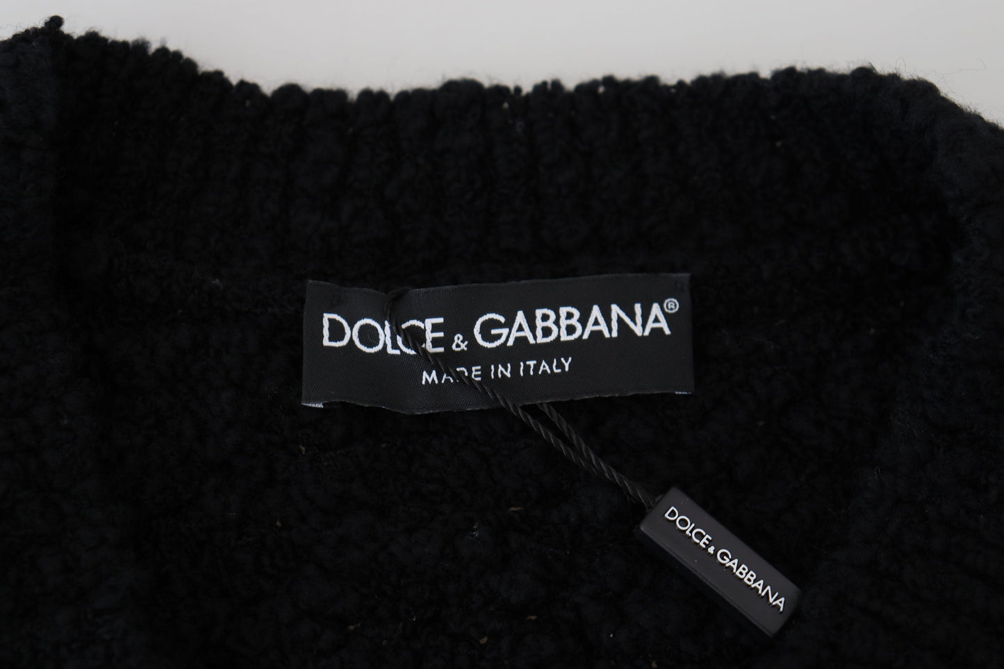 Елегантний чорний вовняний светр із V-подібним вирізом Dolce &amp; Gabbana