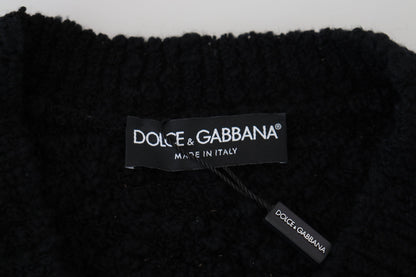 Елегантний чорний вовняний светр із V-подібним вирізом Dolce &amp; Gabbana
