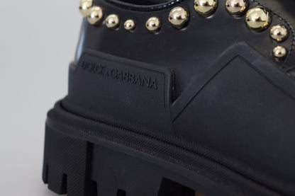 Вічні чорні шкіряні туфлі дербі Dolce &amp; Gabbana з блискучими акцентами