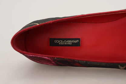 Різнокольорові балетки зі шкіри та тканини Dolce &amp; Gabbana з нашивкою «Священне серце».