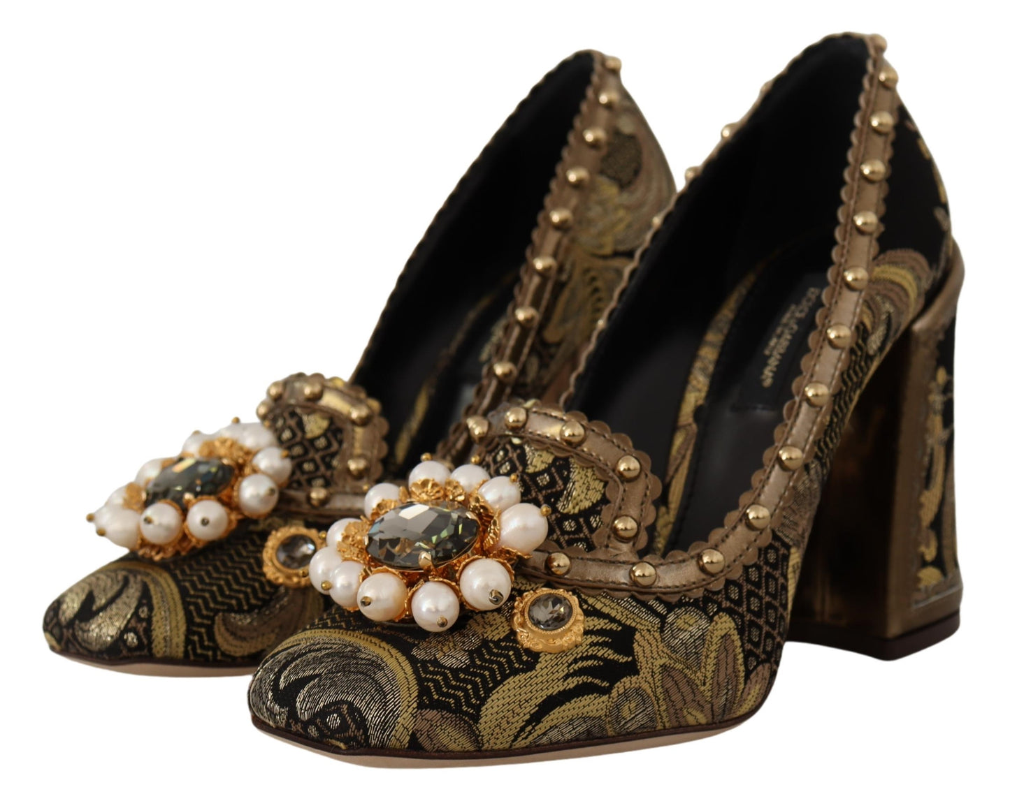 Елегантні туфлі Dolce &amp; Gabbana із золотистого жакарду і парчі