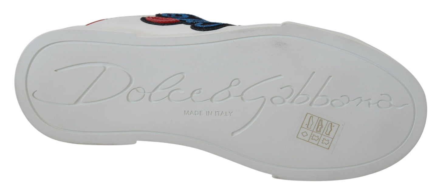 Блискучі білі кросівки Dolce &amp; Gabbana Portofino