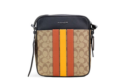 Полотняна сумка COACH Hudson 21 із фірмовим покриттям у смужку Varsity
