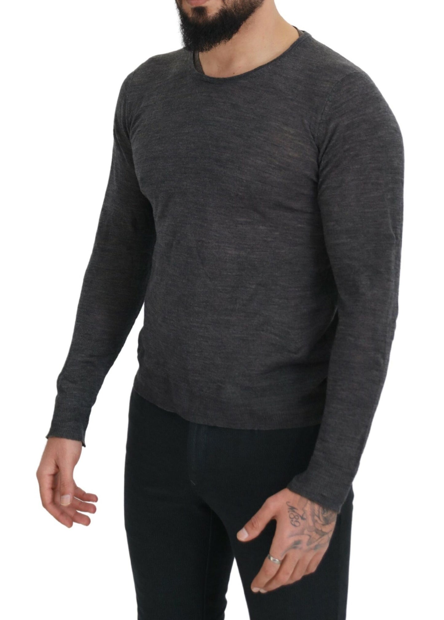 Costume National Sleek сірий пуловер з вирізом