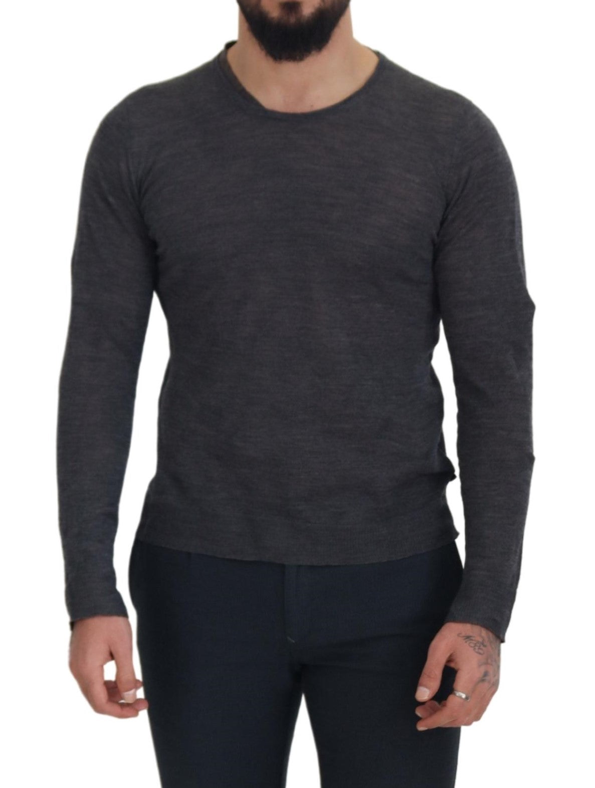 Costume National Sleek сірий пуловер з вирізом