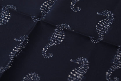 Чоловічий шовковий шарф Dolce &amp; Gabbana Elegant Blue Sea Horse