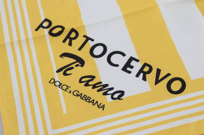 Елегантний жовтий бавовняний квадратний шарф Dolce &amp; Gabbana