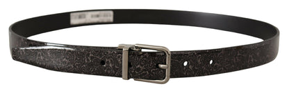 Витончений шкіряний ремінь Dolce &amp; Gabbana Grosgrain з металевою пряжкою