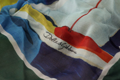 Елегантний багатоколірний квадратний шарф Dolce &amp; Gabbana зі суміші шовку