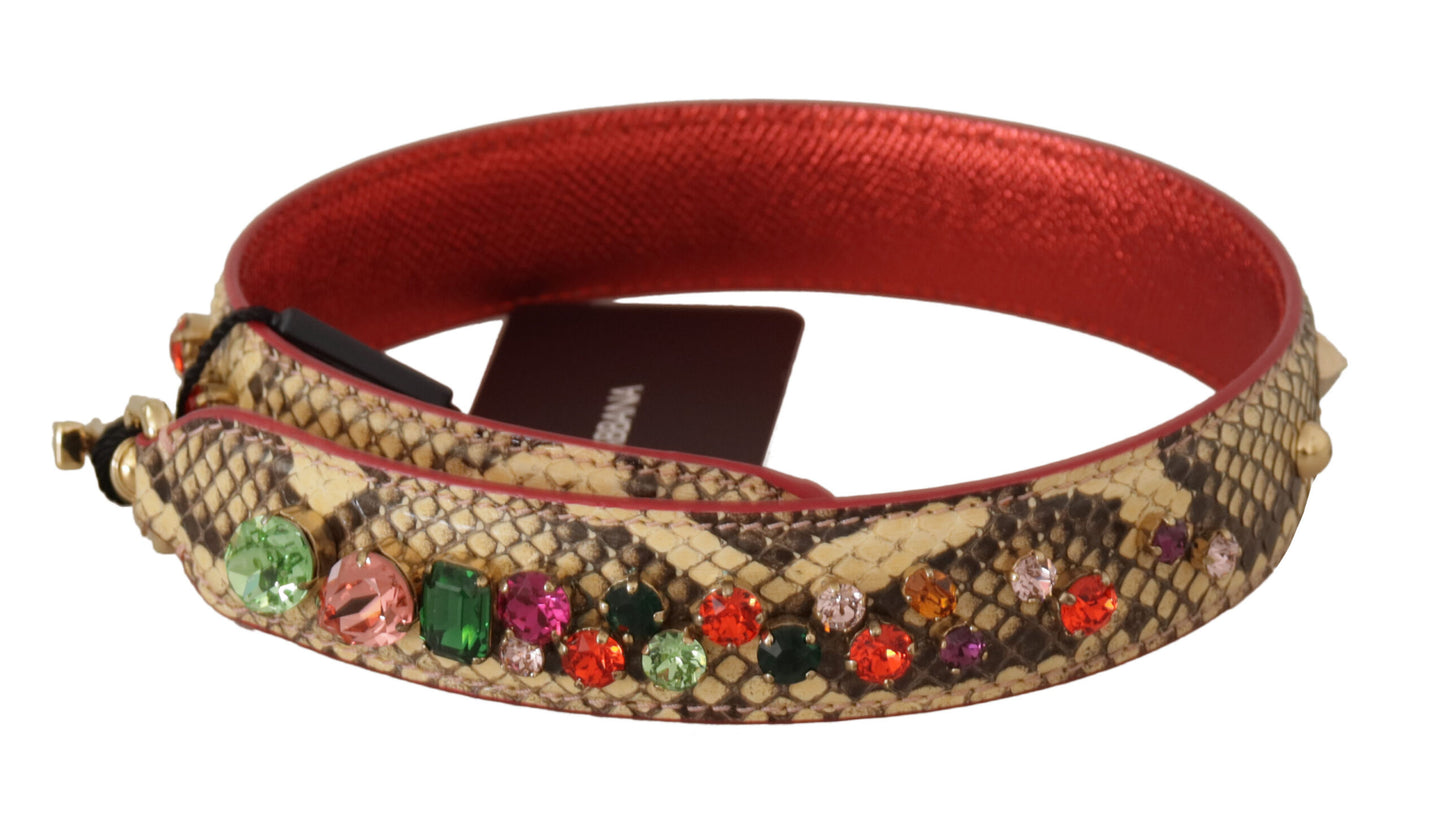 Елегантний ремінець для сумки Dolce &amp; Gabbana бежевого кольору зі шкіри пітона