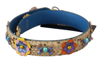 Елегантний бежевий ремінець зі шкіри пітона Dolce &amp; Gabbana