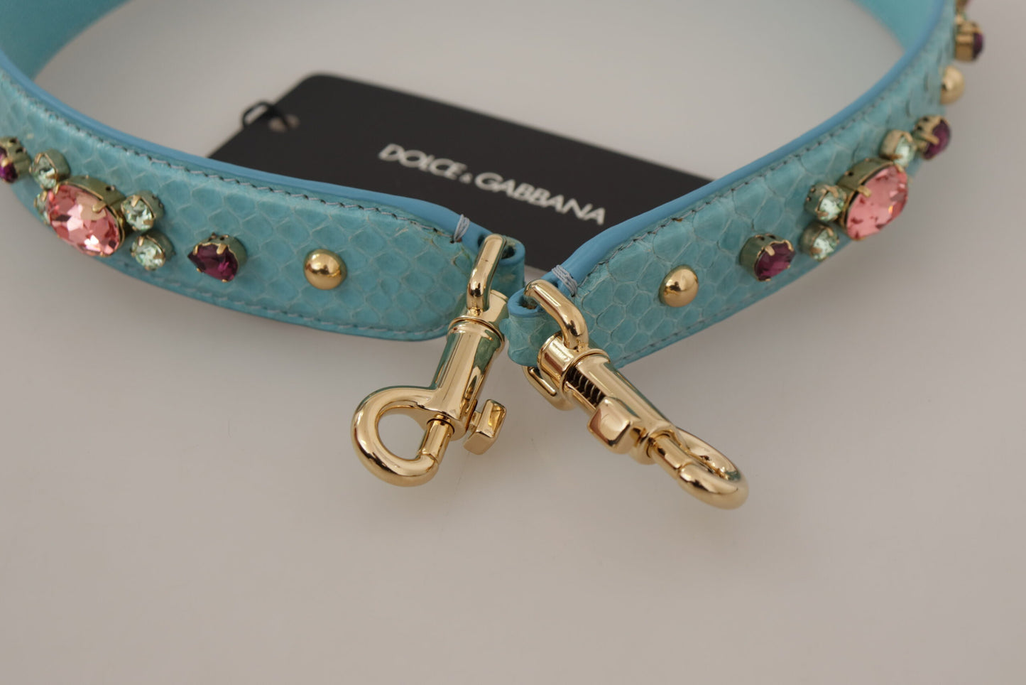 Елегантна синя шкіряна сумка Dolce &amp; Gabbana із золотими вставками