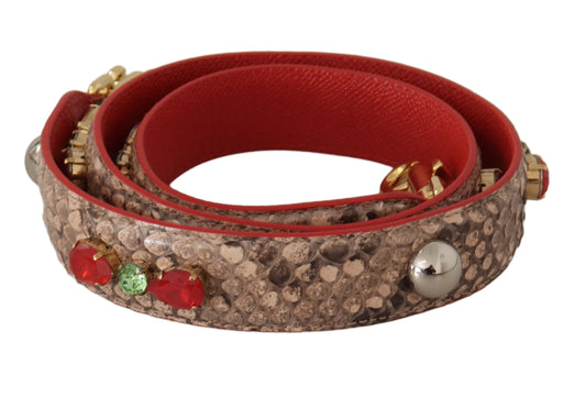 Коричневий ремінь для сумки Dolce &amp; Gabbana Chic із шкіри пітона