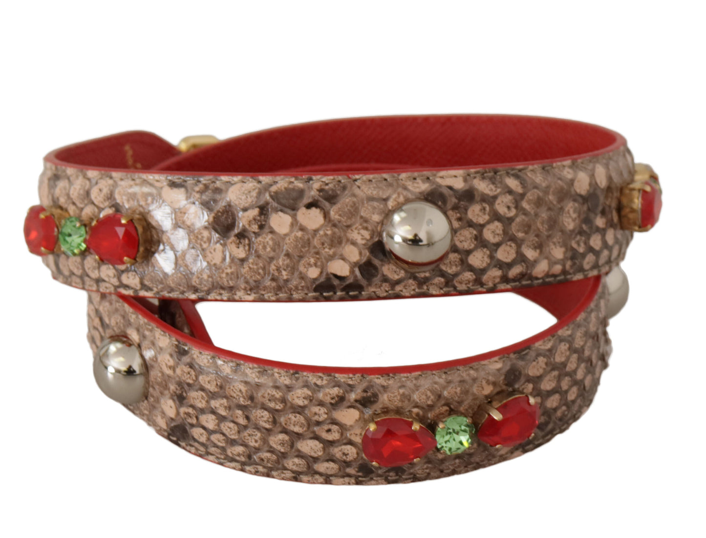 Коричневий ремінь для сумки Dolce &amp; Gabbana Chic із шкіри пітона