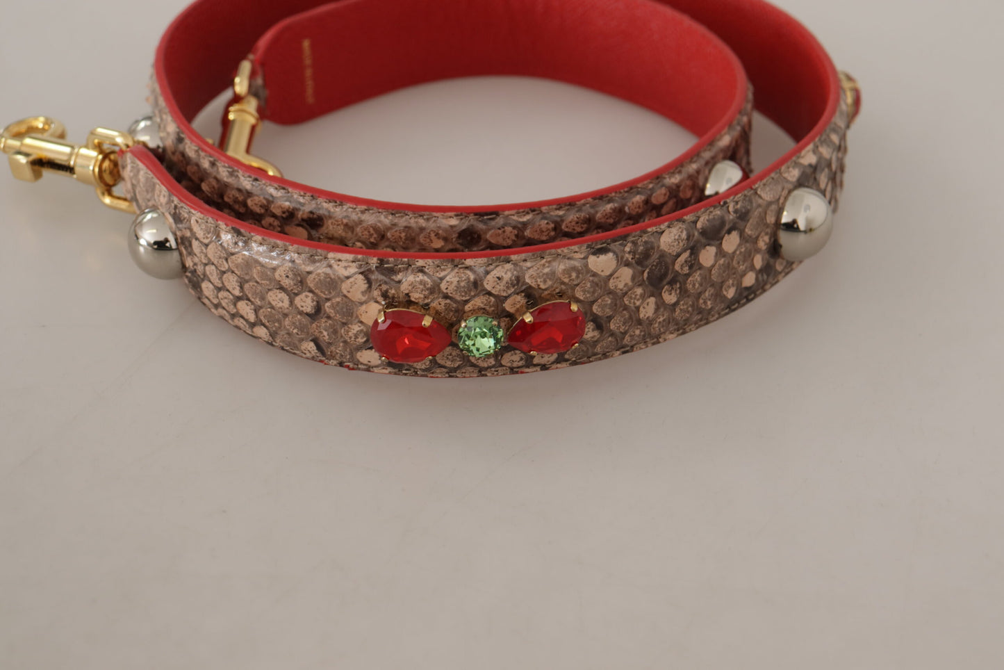 Коричневий ремінь для сумки Dolce &amp; Gabbana Chic із шкіри пітона