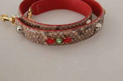 Коричневий ремінь для сумки Dolce &amp; Gabbana Chic із шкіри пітона