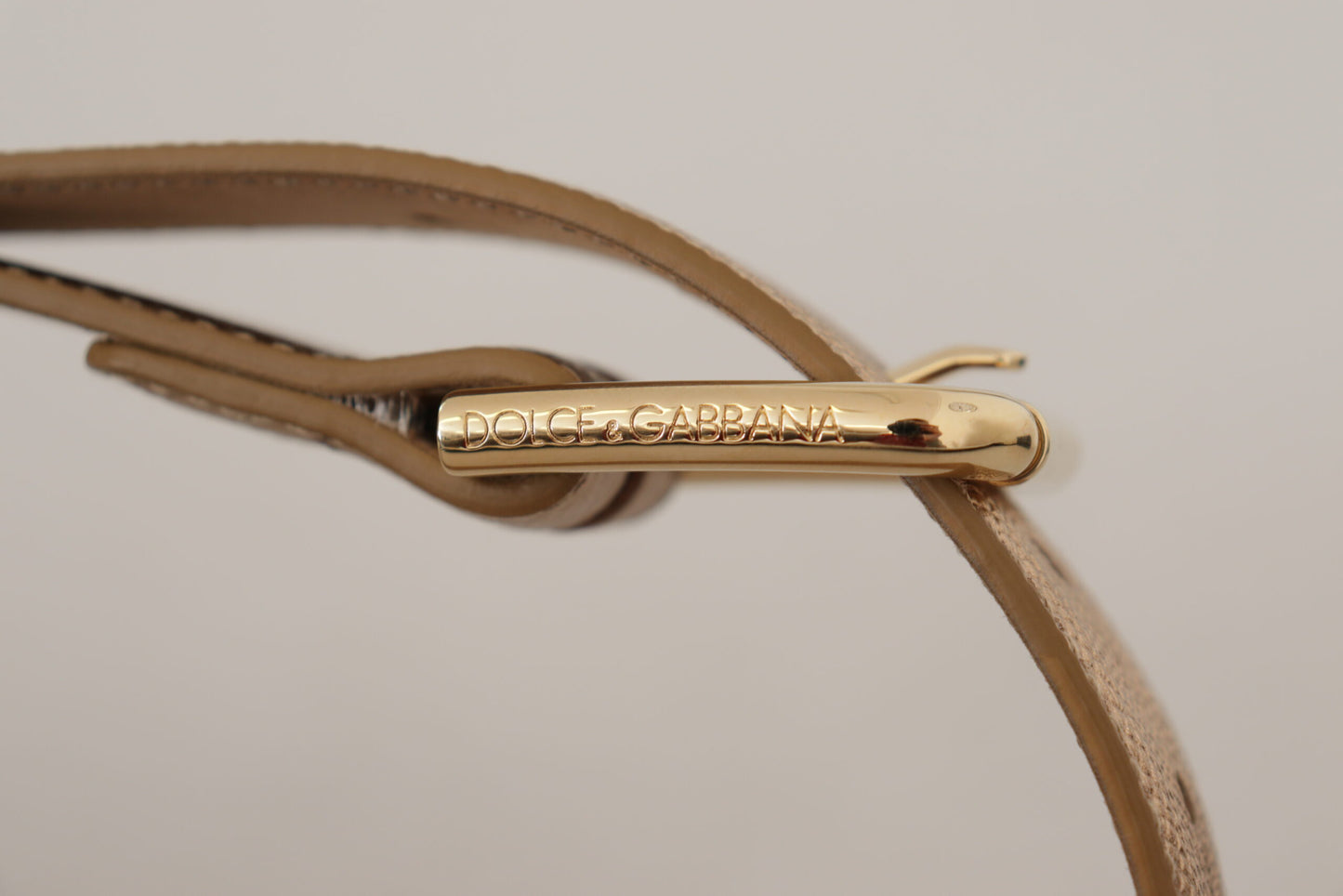 Розкішний шкіряний ремінь із рожевого золота Dolce &amp; Gabbana із пряжкою з логотипом