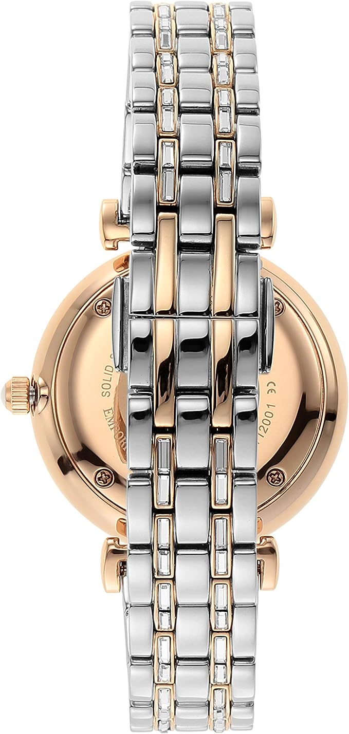 Елегантний двоколірний годинник Emporio Armani Crystal Pave