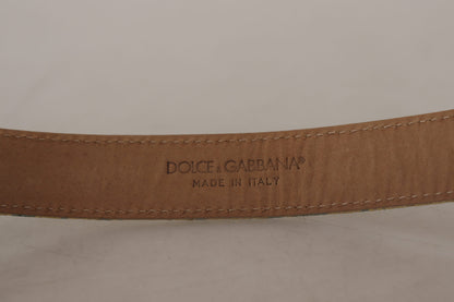 Елегантний світло-блакитний шкіряний ремінь Dolce &amp; Gabbana із золотою пряжкою