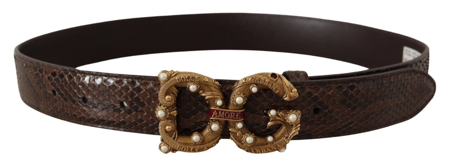 Елегантний шкіряний ремінь Dolce &amp; Gabbana зі зміїної шкіри