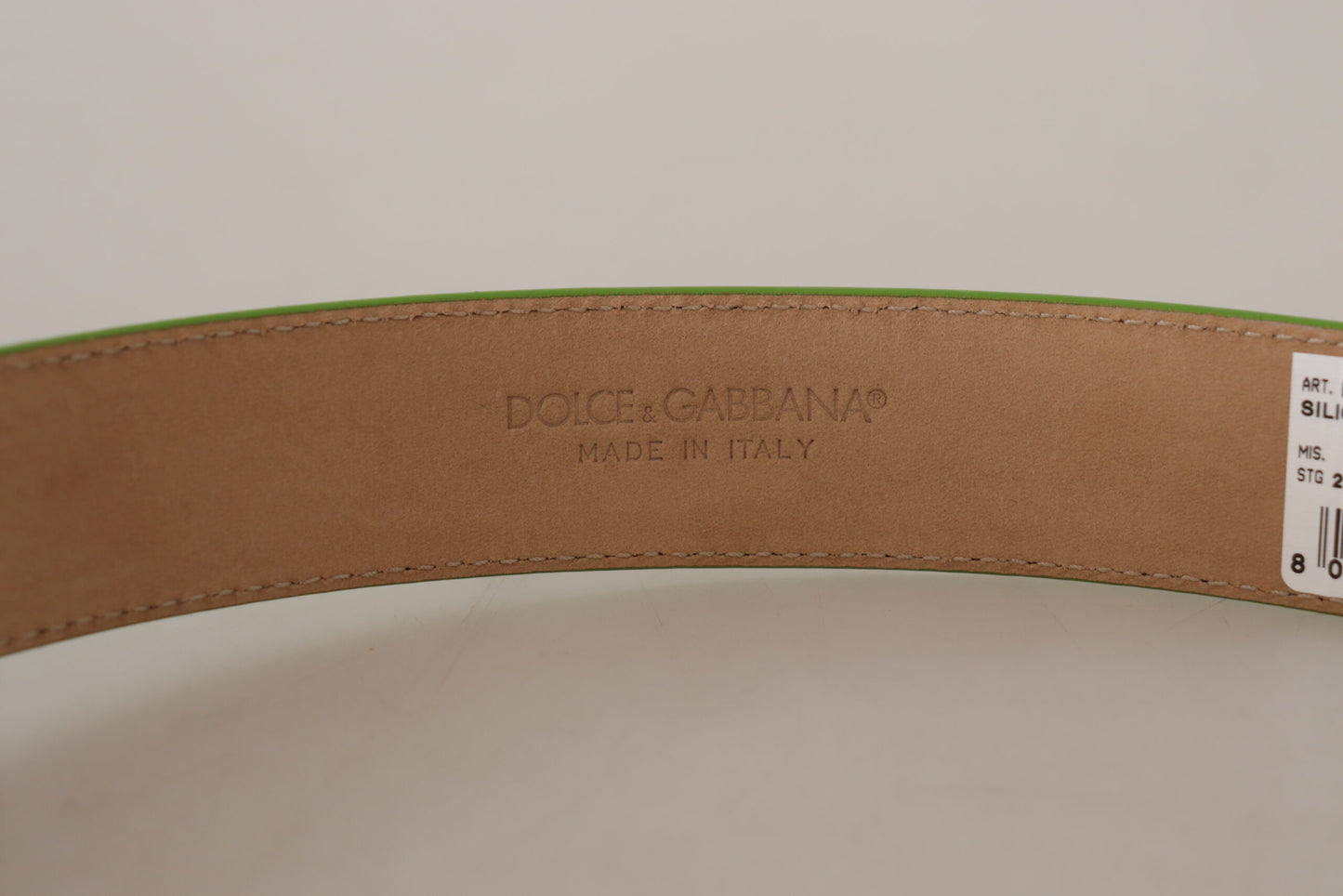 Шикарний смарагдовий шкіряний ремінь Dolce &amp; Gabbana з гравірованою пряжкою
