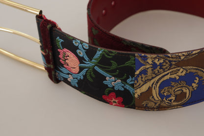 Багатобарвний шкіряний ремінь Dolce &amp; Gabbana з вигравіруваним логотипом