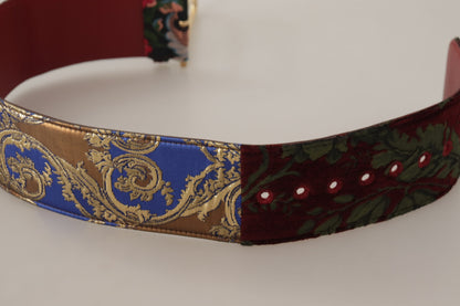 Багатобарвний шкіряний ремінь Dolce &amp; Gabbana з вигравіруваним логотипом